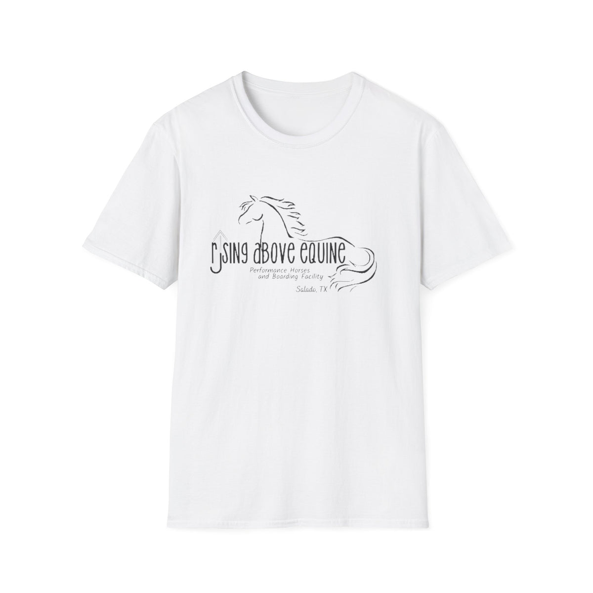 Rising Above Equine Horse Illustration T-Shirt | Equestrian Logo Tee