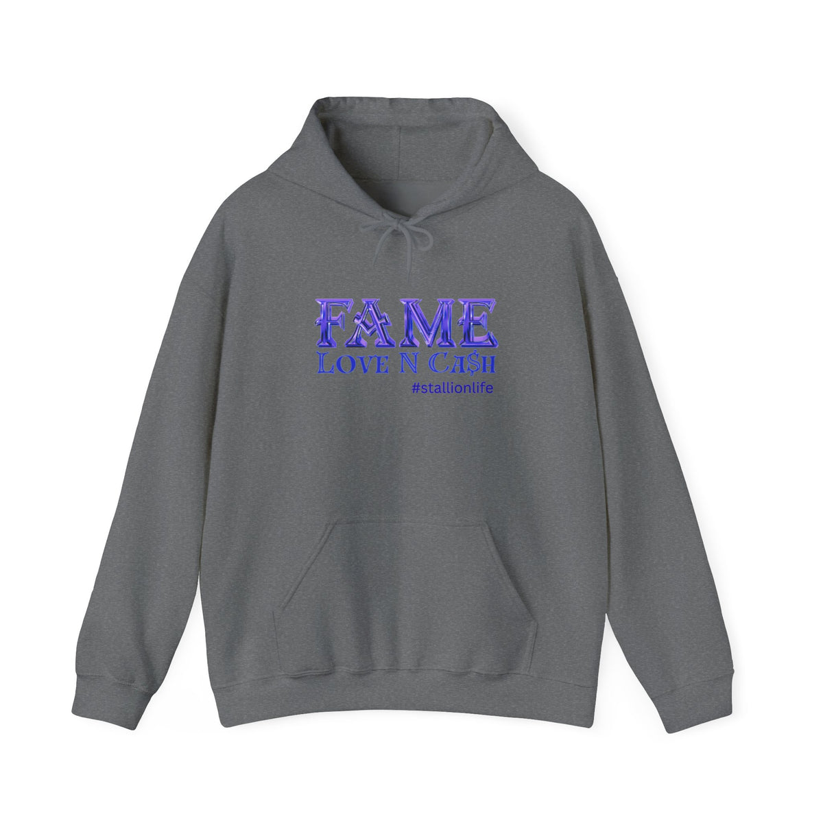 Fame Love N Cash Hoodie — Retro Purple Graphic Pullover