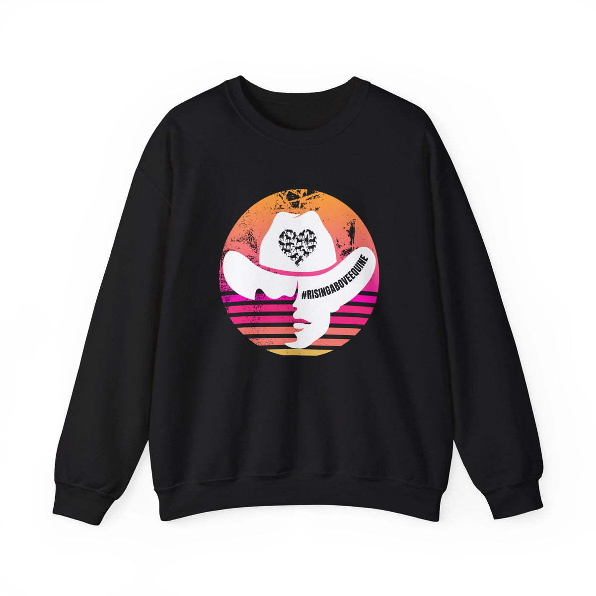 Cowgirl Sunset Crewneck Sweatshirt — Western Heart Graphic