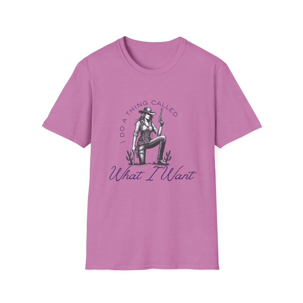Cowgirl with Revolver T-Shirt | I Do a Thing Called What I Want design
