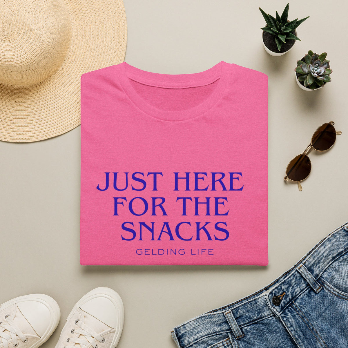 Just Here For The Snacks T-Shirt | Gelding Life Quote Tee