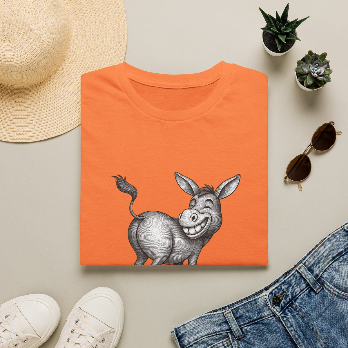 Grinning Donkey With Attitude T-Shirt | Funny Animal Illustration
