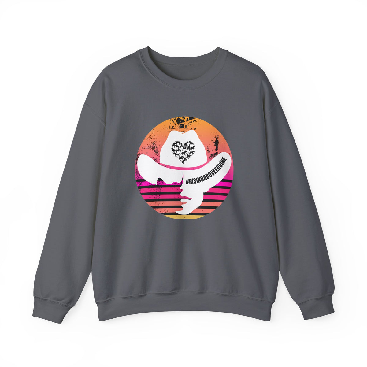 Cowgirl Sunset Crewneck Sweatshirt — Western Heart Graphic