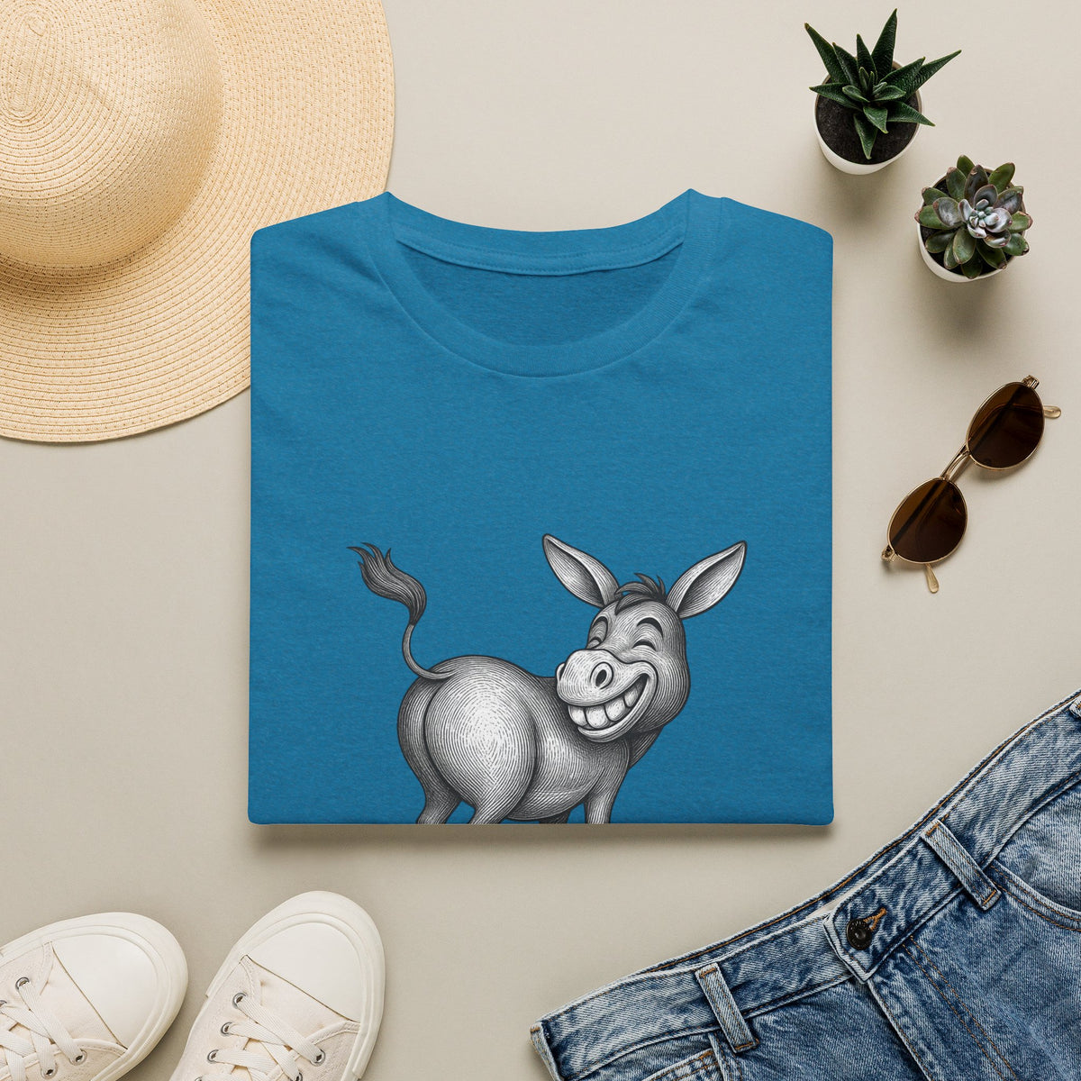 Grinning Donkey With Attitude T-Shirt | Funny Animal Illustration