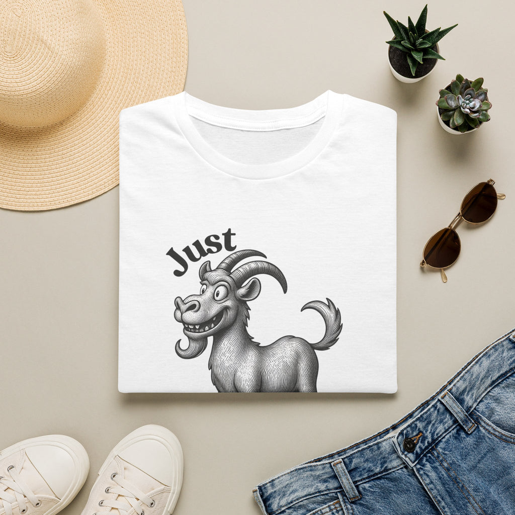 Just Goat With It T-Shirt | Funny Goat Illustration