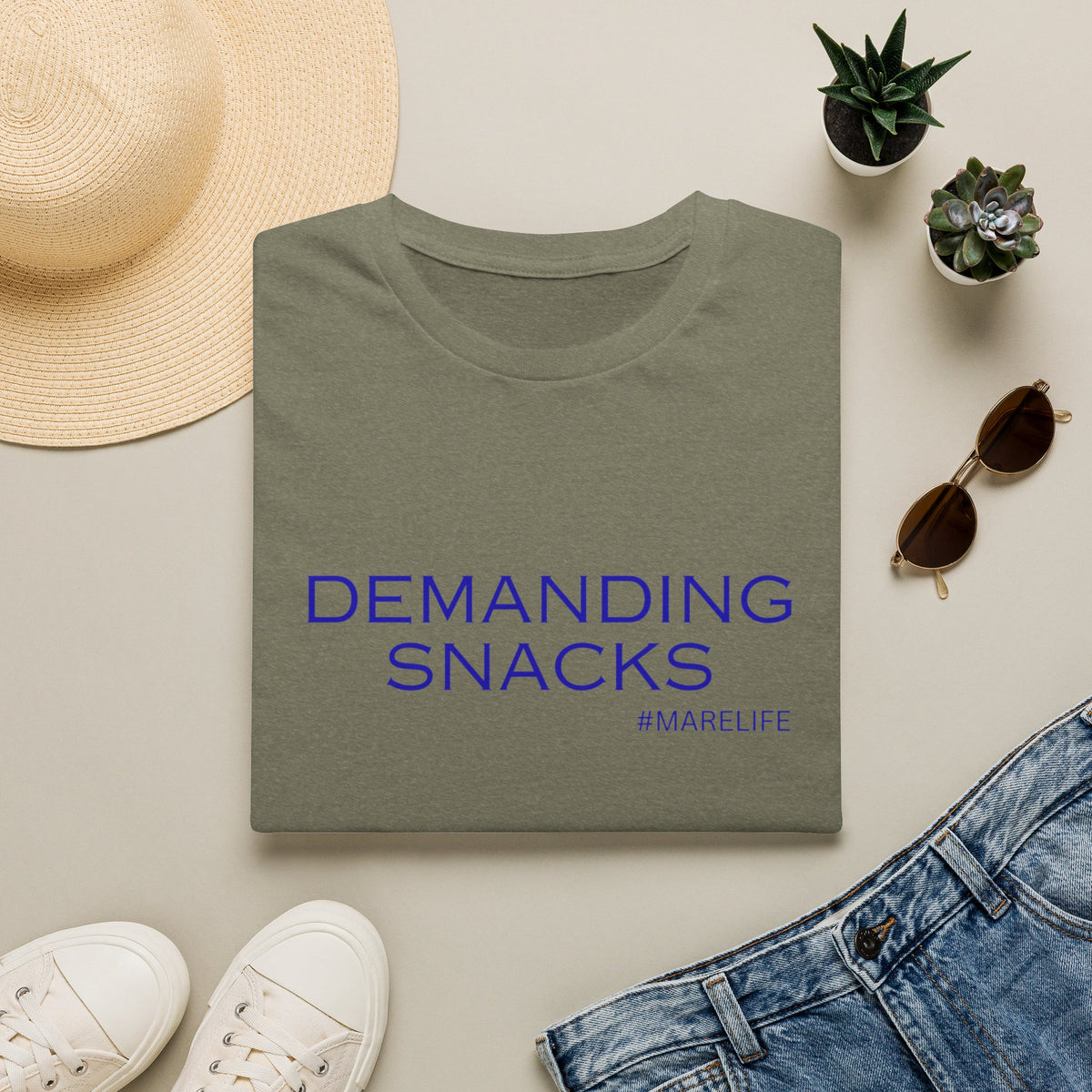 DEMANDING SNACKS T-Shirt | Funny Food Slogan Tee #MARELIFE