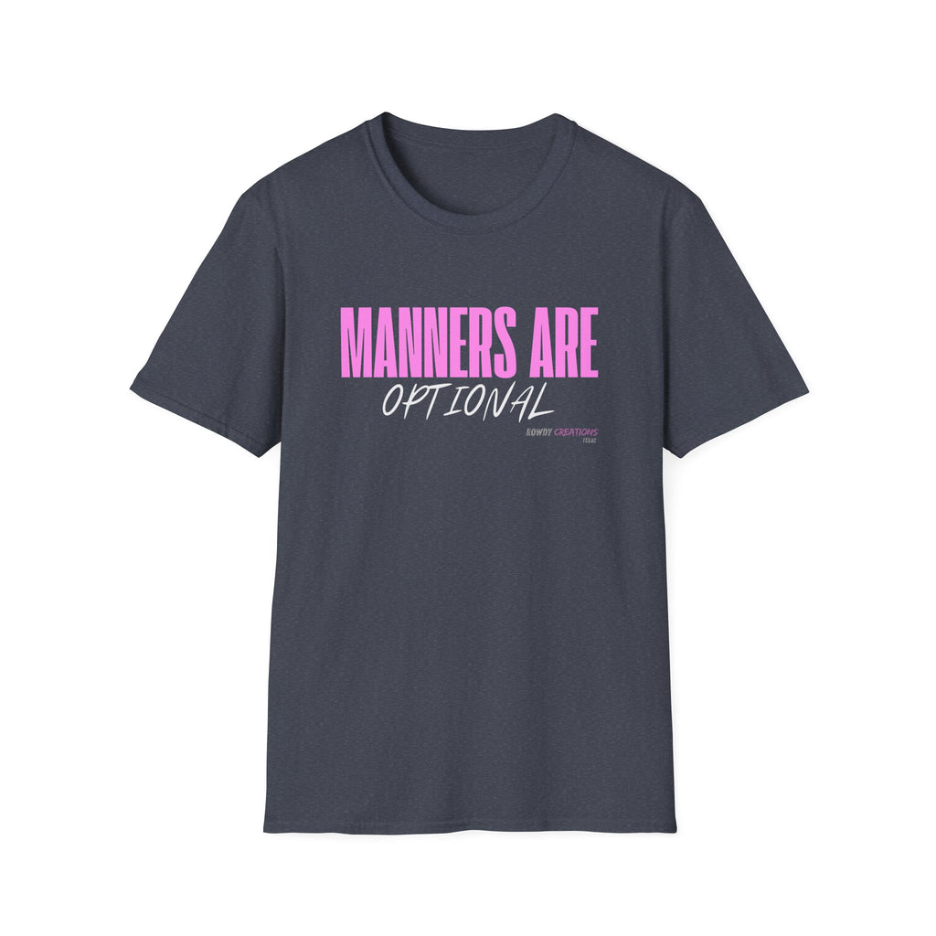 Manners Are Optional Graphic T-Shirt — Funny Slogan Tee