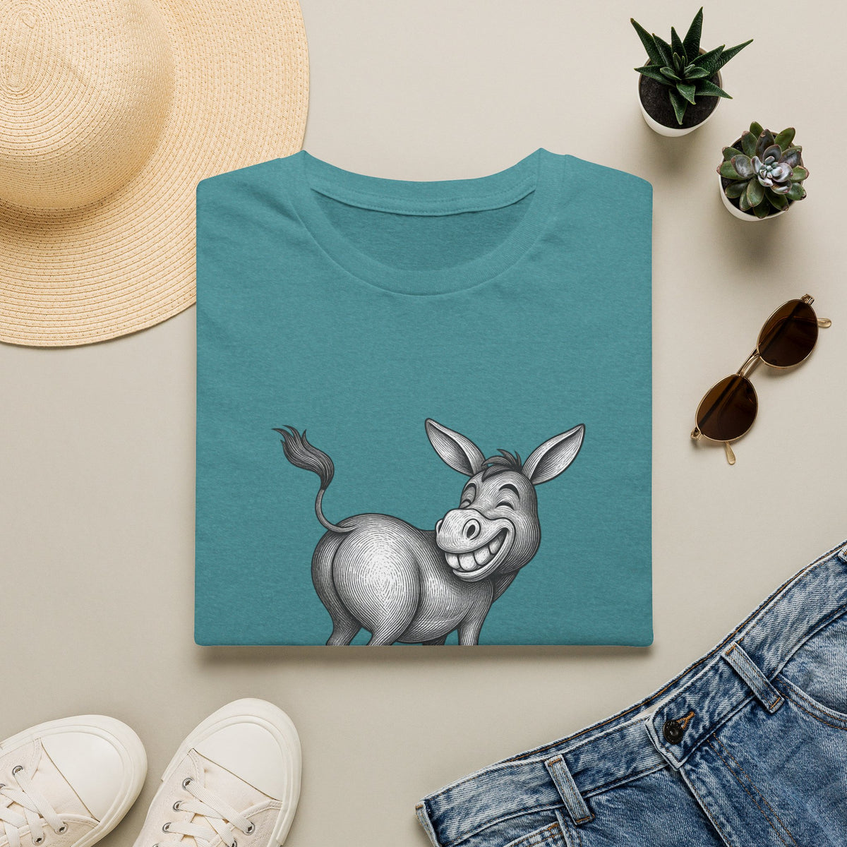 Grinning Donkey With Attitude T-Shirt | Funny Animal Illustration
