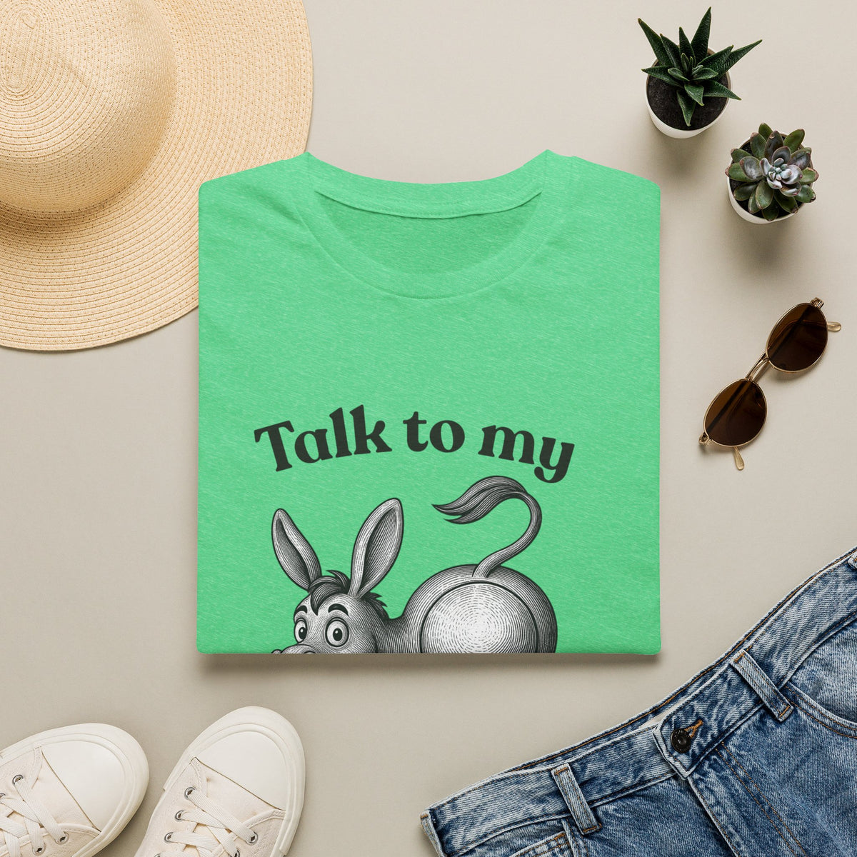 Talk to My Donkey T-Shirt | Funny Animal Cartoon Tee