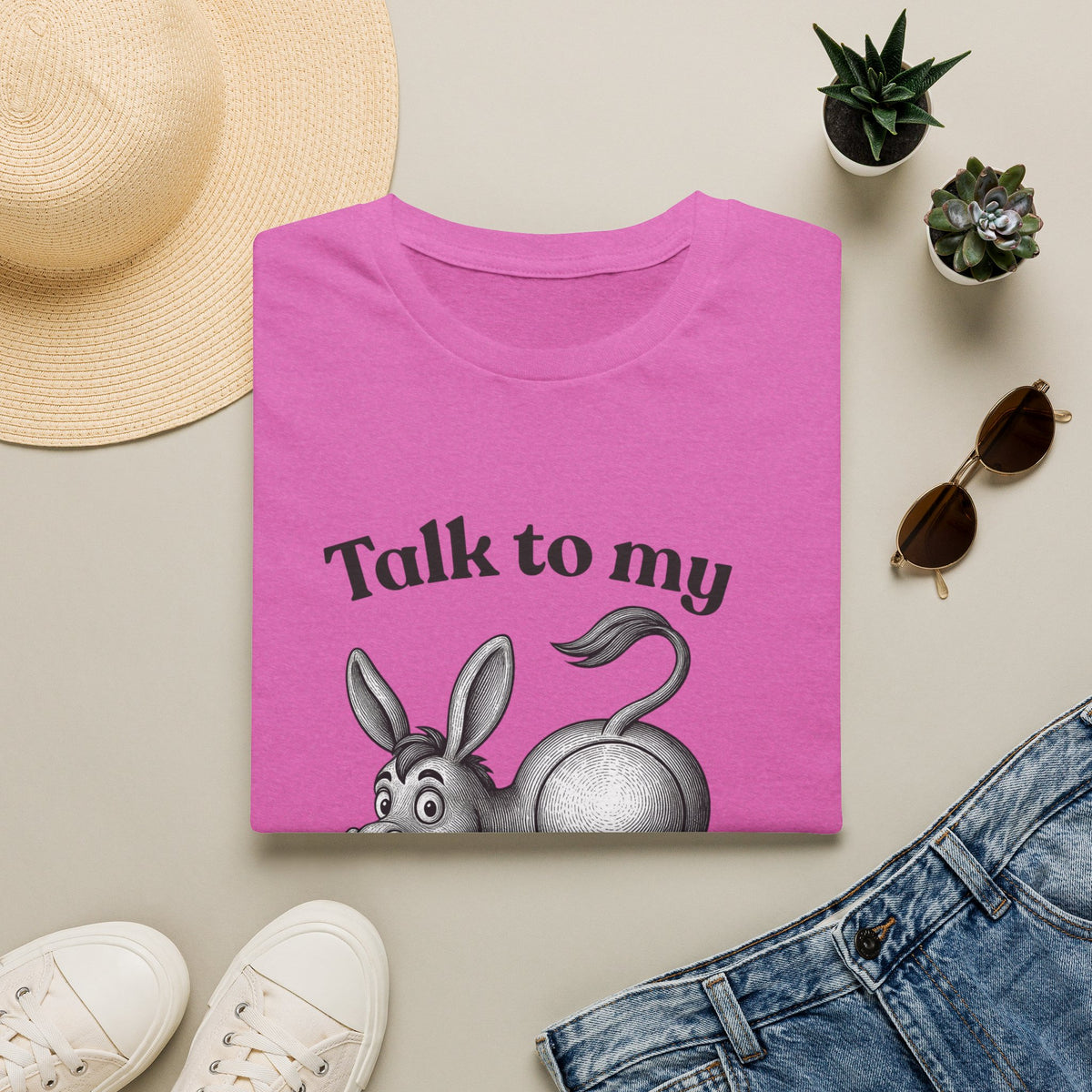 Talk to My Donkey T-Shirt | Funny Animal Cartoon Tee
