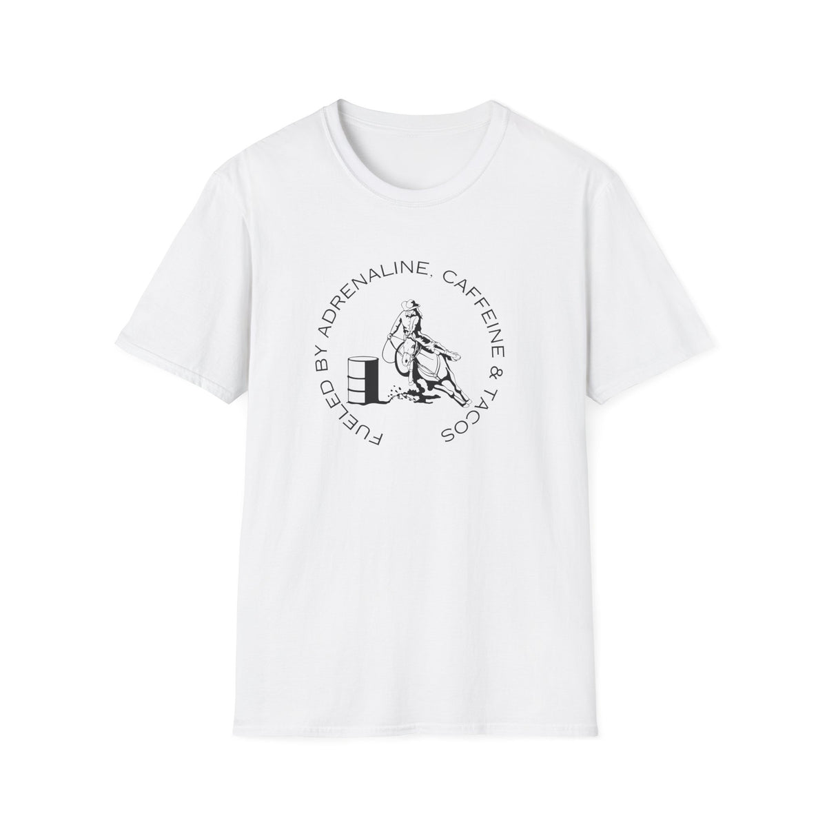 Caffeine & Tacos design T-Shirt | Barrel Racer