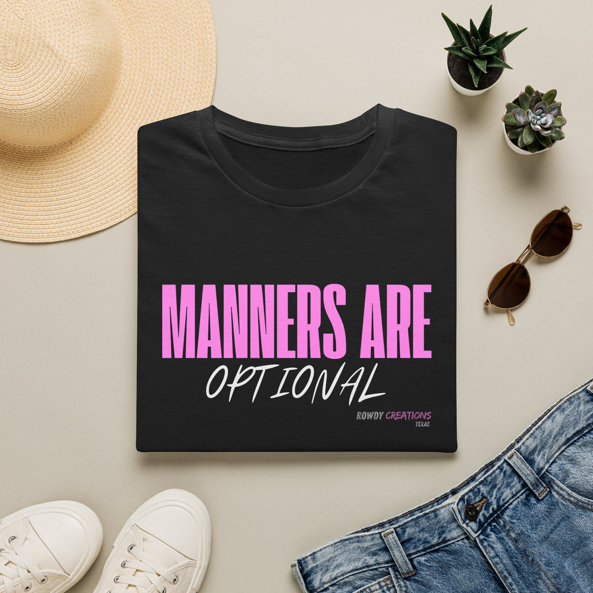 Manners Are Optional Graphic T-Shirt — Funny Slogan Tee