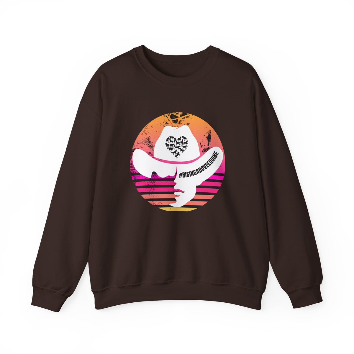 Cowgirl Sunset Crewneck Sweatshirt — Western Heart Graphic