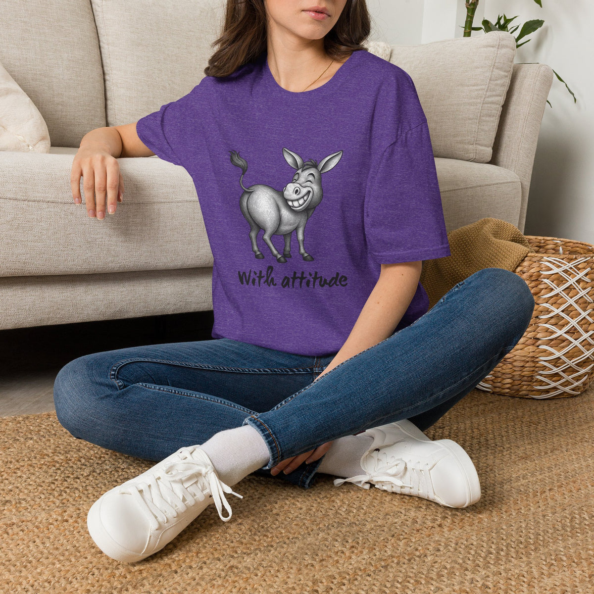Grinning Donkey With Attitude T-Shirt | Funny Animal Illustration