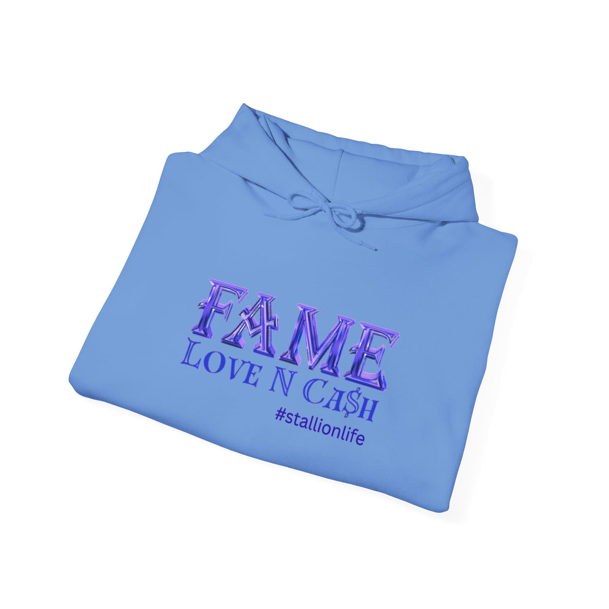 Fame Love N Cash Hoodie — Retro Purple Graphic Pullover