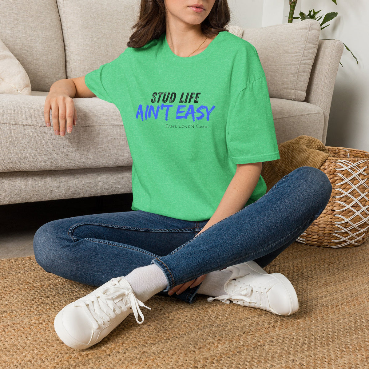 Stud Life Ain’t Easy T-Shirt | Stallion Life Funny Text Graphic Tee