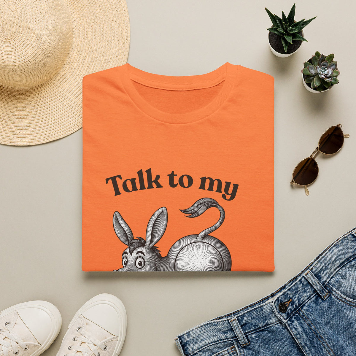 Talk to My Donkey T-Shirt | Funny Animal Cartoon Tee