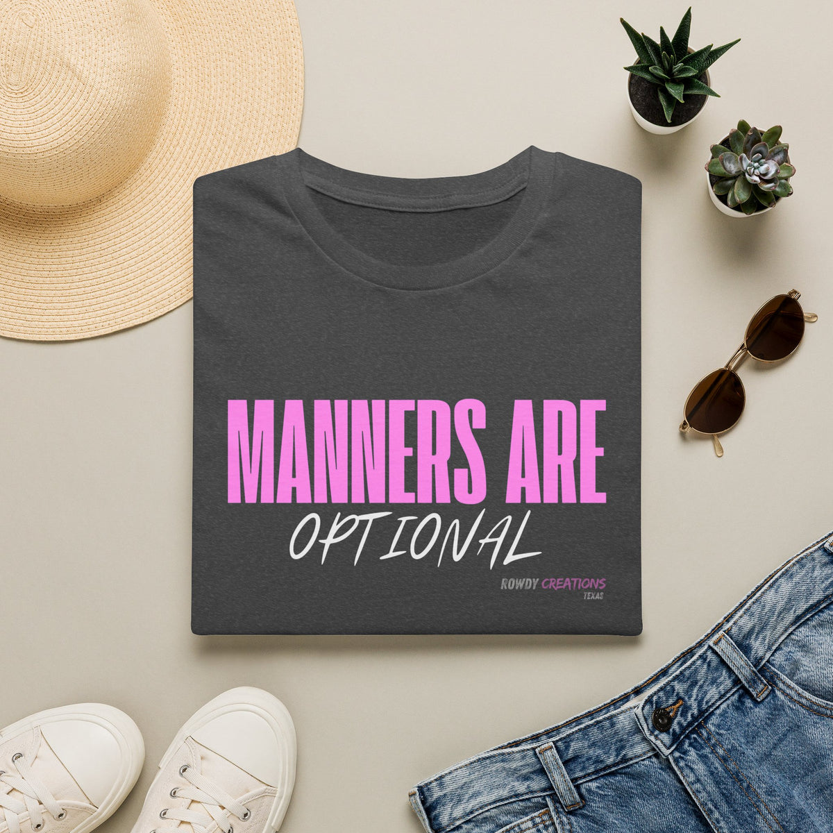 Manners Are Optional Graphic T-Shirt — Funny Slogan Tee