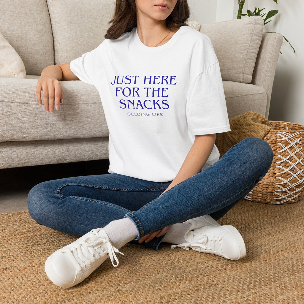 Just Here For The Snacks T-Shirt | Gelding Life Quote Tee