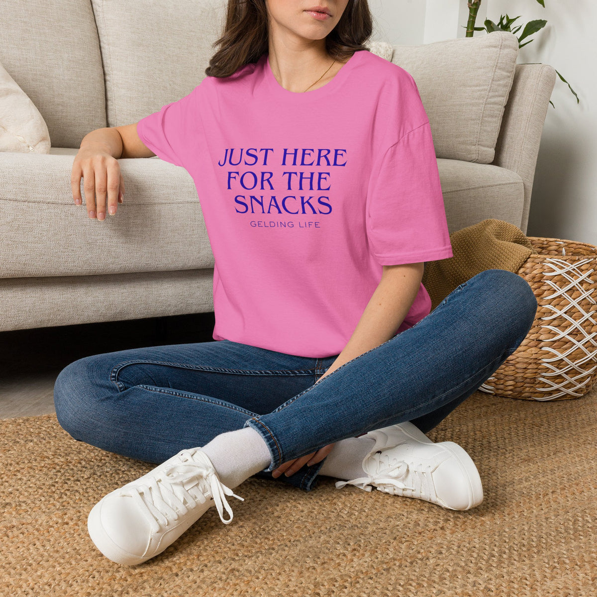 Just Here For The Snacks T-Shirt | Gelding Life Quote Tee
