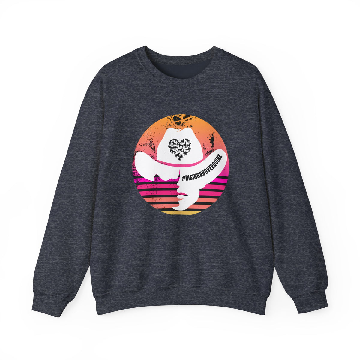 Cowgirl Sunset Crewneck Sweatshirt — Western Heart Graphic