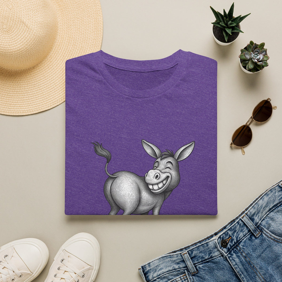 Grinning Donkey With Attitude T-Shirt | Funny Animal Illustration