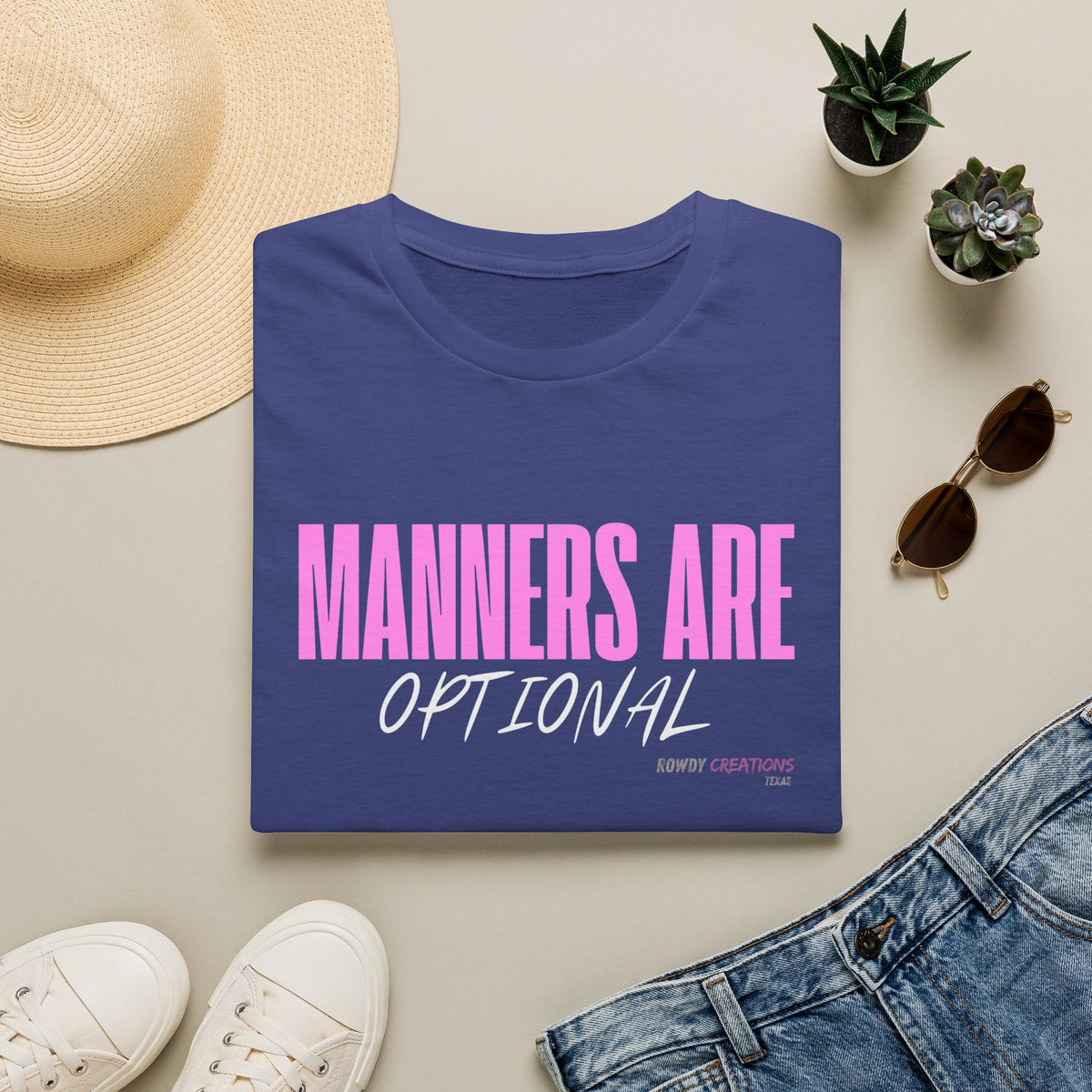 Manners Are Optional Graphic T-Shirt — Funny Slogan Tee