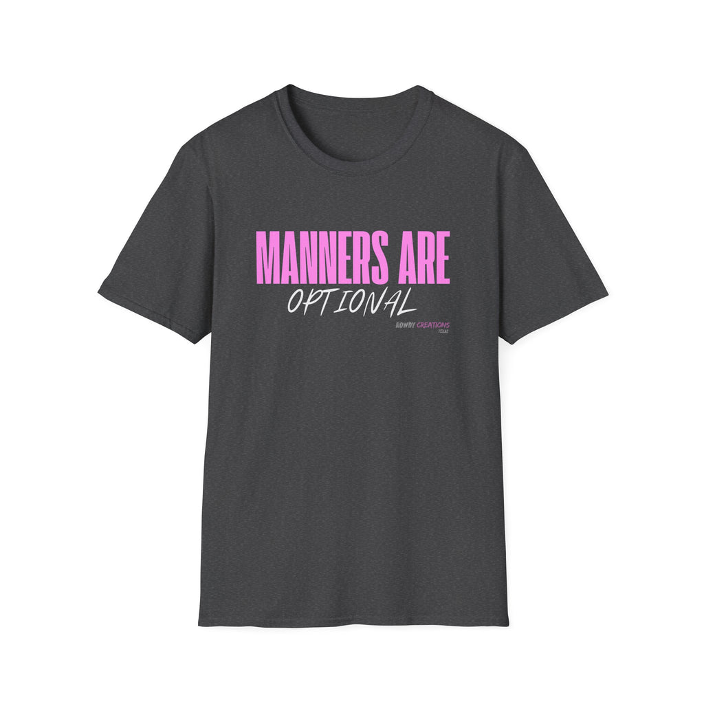 Manners Are Optional Graphic T-Shirt — Funny Slogan Tee