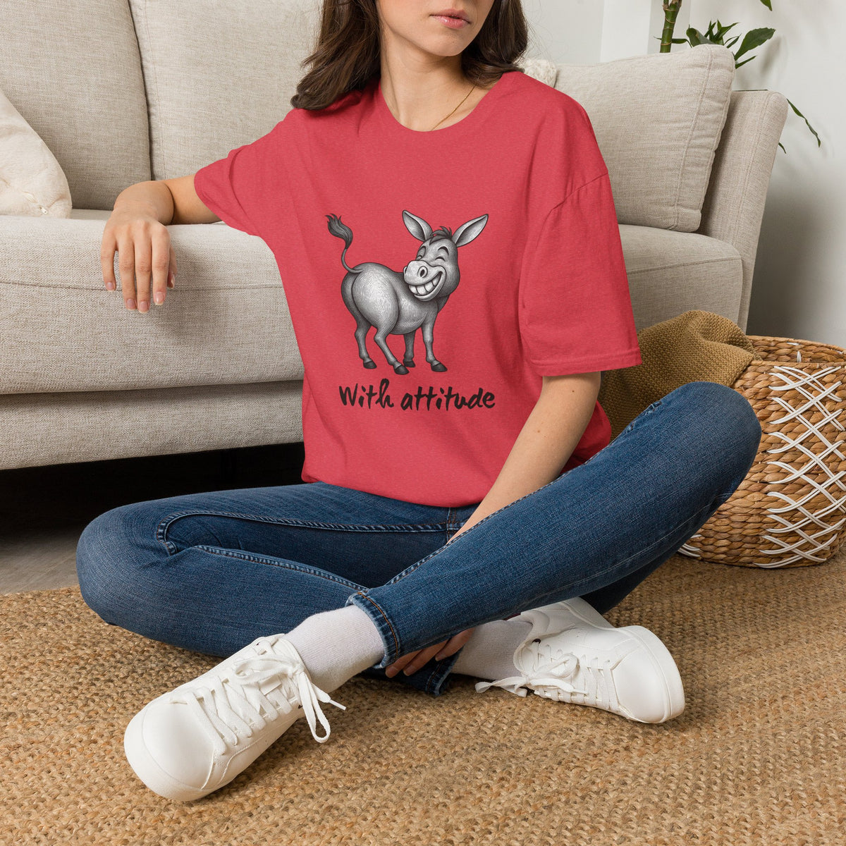Grinning Donkey With Attitude T-Shirt | Funny Animal Illustration