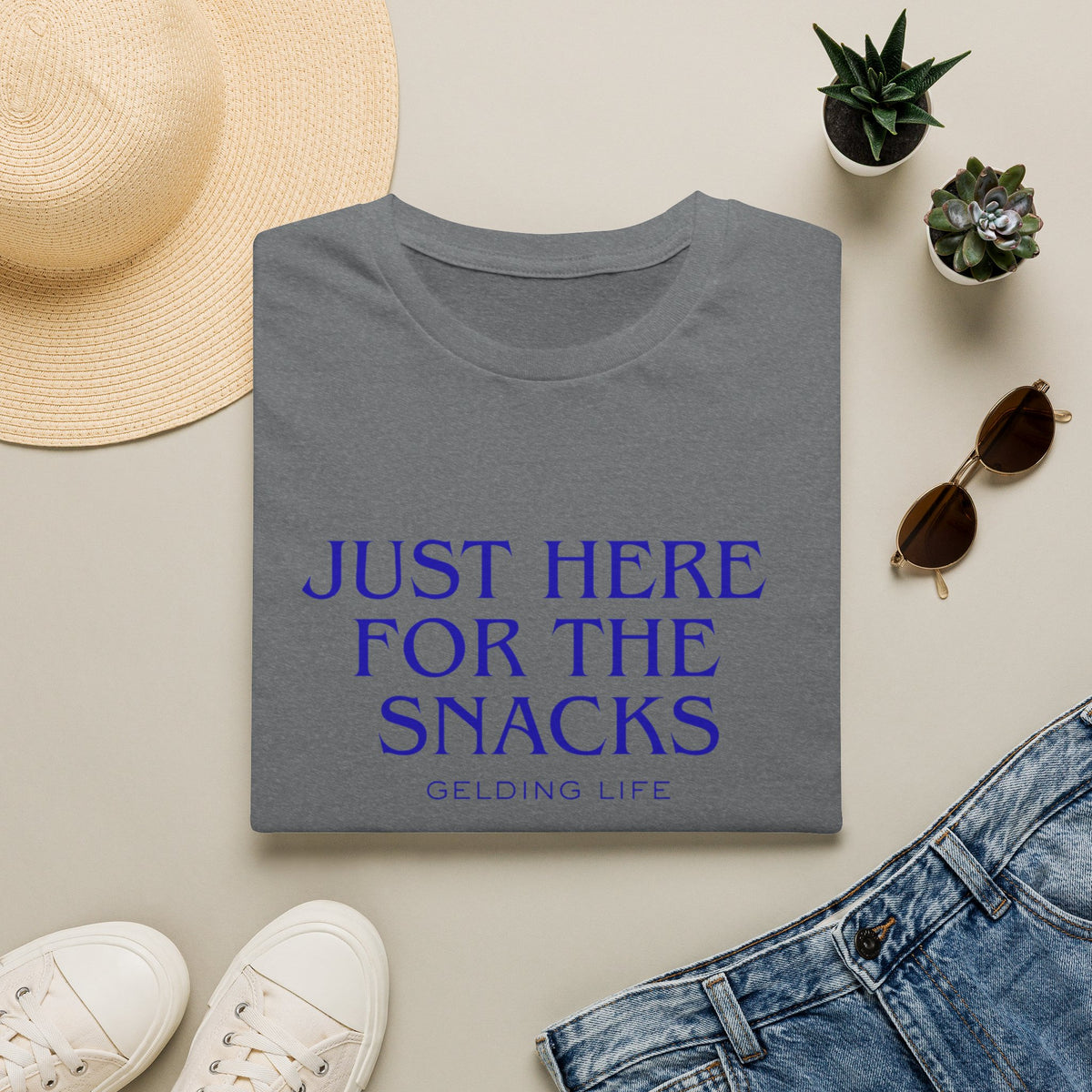 Just Here For The Snacks T-Shirt | Gelding Life Quote Tee