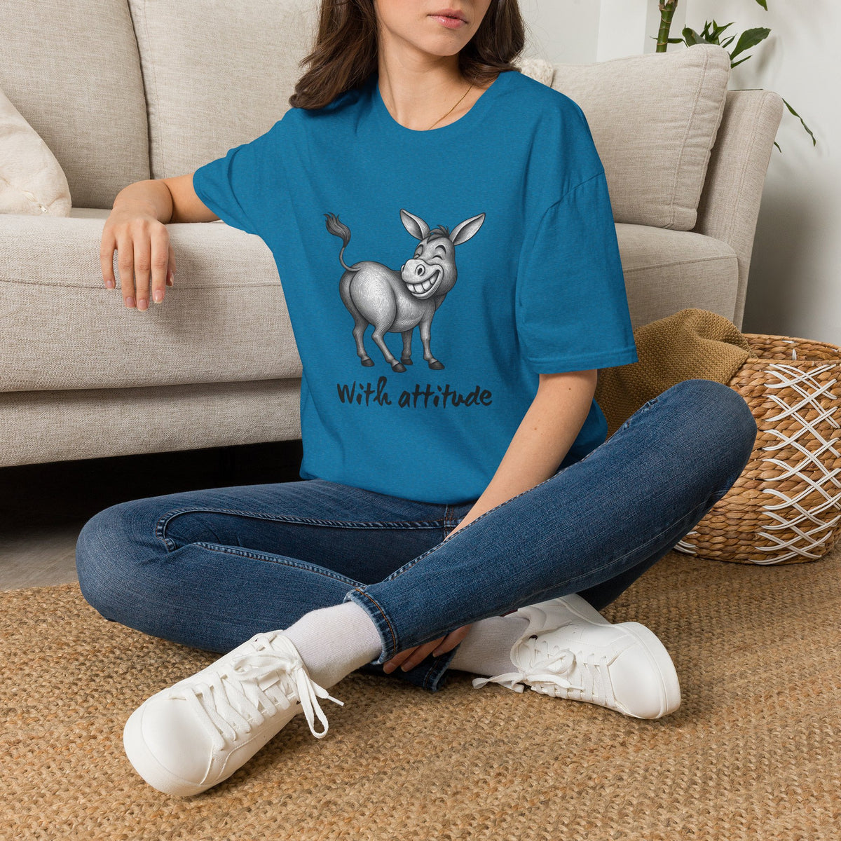 Grinning Donkey With Attitude T-Shirt | Funny Animal Illustration