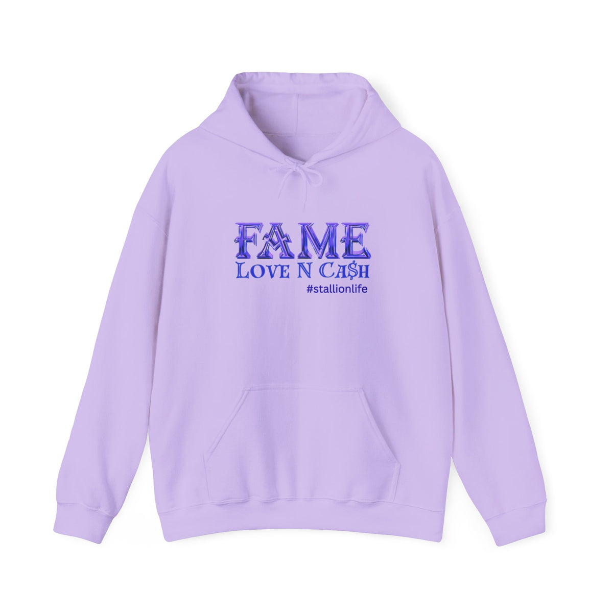 Fame Love N Cash Hoodie — Retro Purple Graphic Pullover