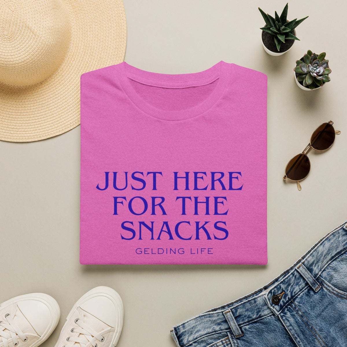 Just Here For The Snacks T-Shirt | Gelding Life Quote Tee
