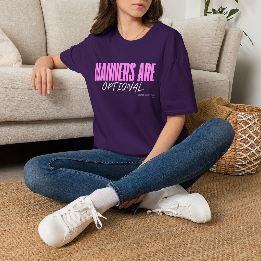 Manners Are Optional Graphic T-Shirt — Funny Slogan Tee