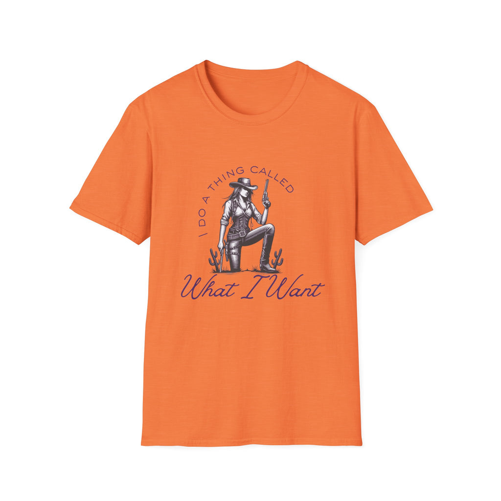 Cowgirl with Revolver T-Shirt | I Do a Thing Called What I Want design