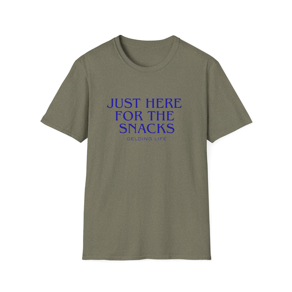 Just Here For The Snacks T-Shirt | Gelding Life Quote Tee