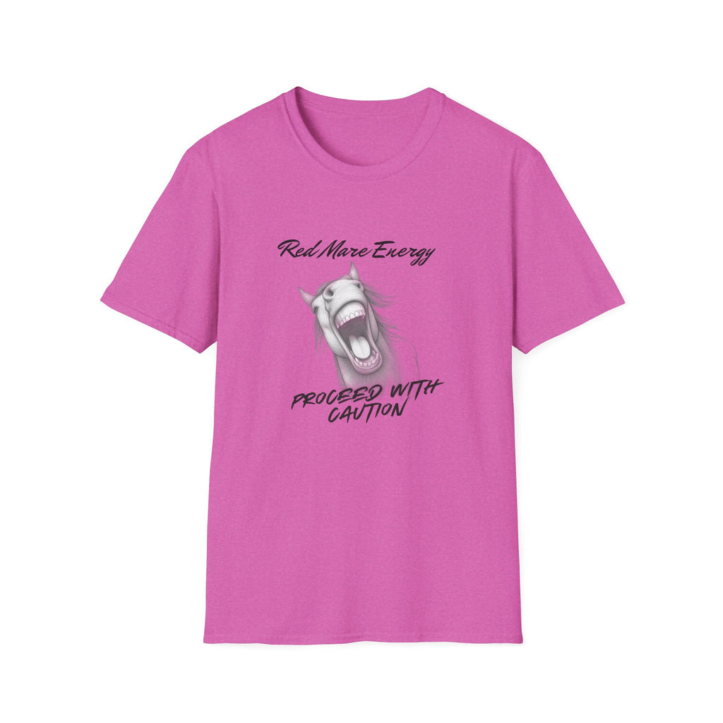 Red Mare Energy T-Shirt | Proceed With Caution design