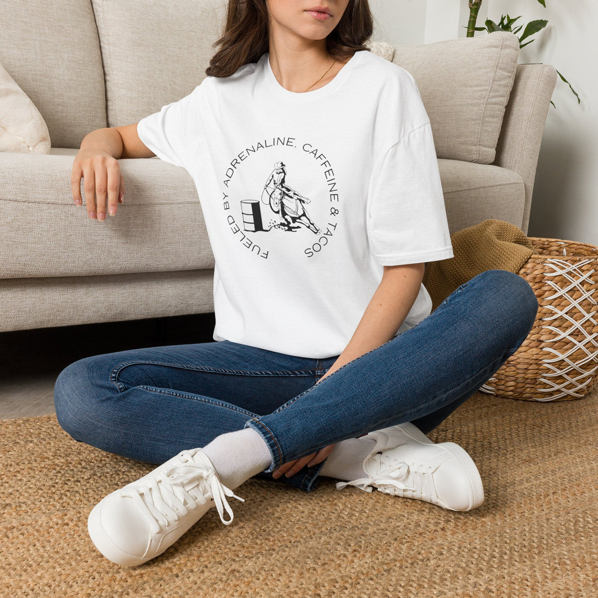 Caffeine & Tacos design T-Shirt | Barrel Racer