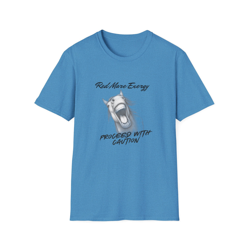 Red Mare Energy T-Shirt | Proceed With Caution design