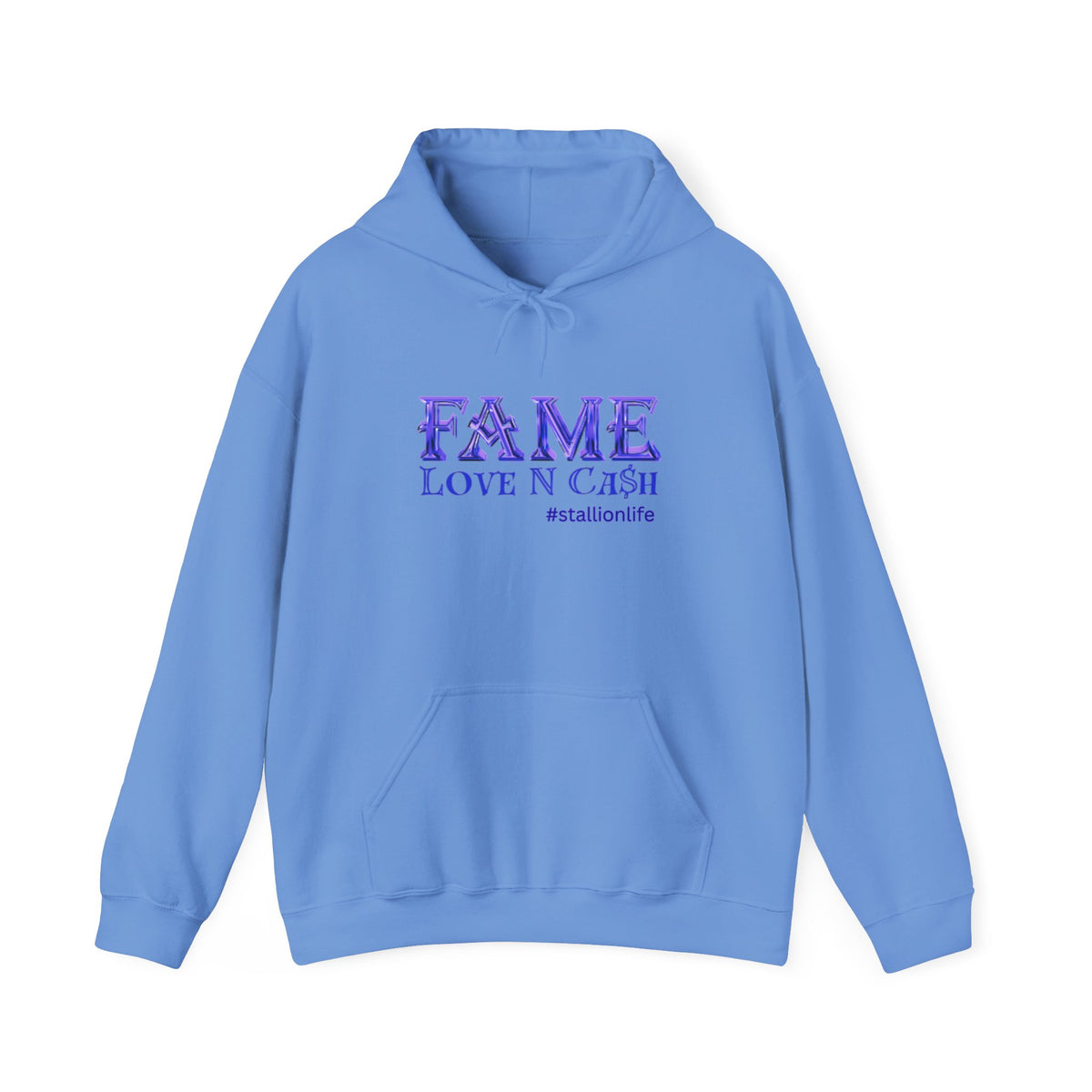 Fame Love N Cash Hoodie — Retro Purple Graphic Pullover