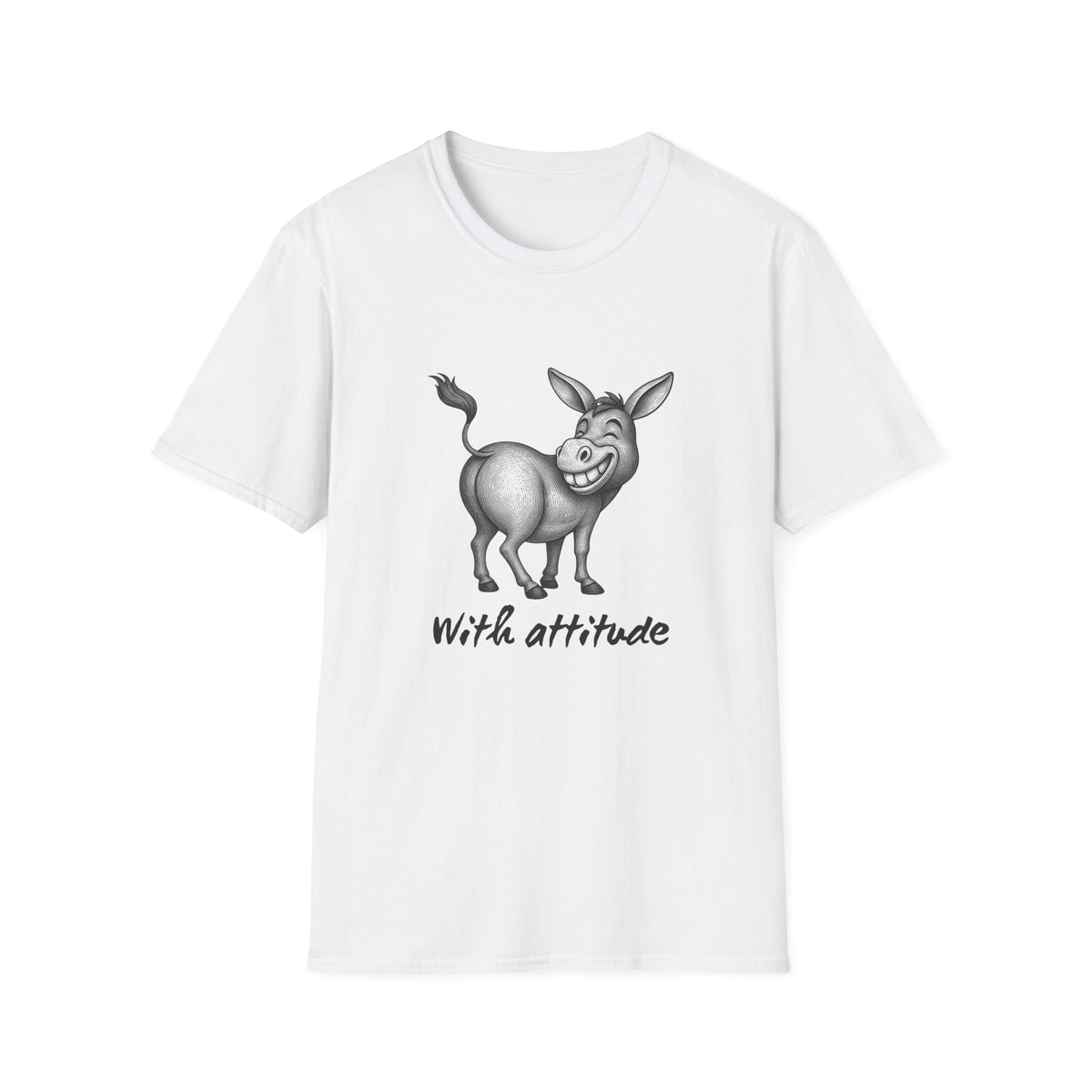 Grinning Donkey With Attitude T-Shirt | Funny Animal Illustration