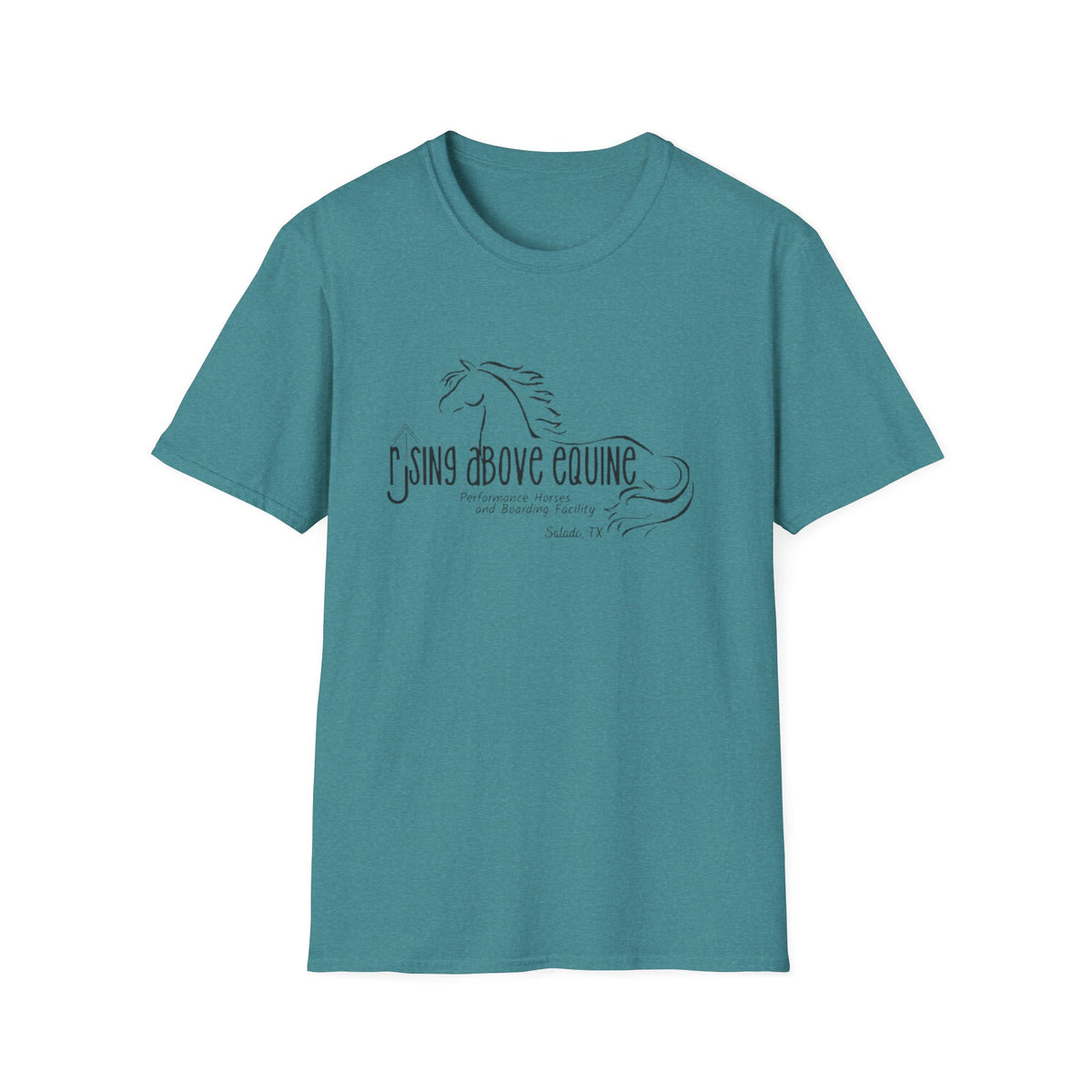 Rising Above Equine Horse Illustration T-Shirt | Equestrian Logo Tee