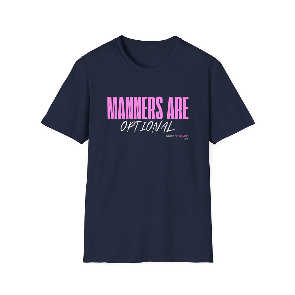 Manners Are Optional Graphic T-Shirt — Funny Slogan Tee