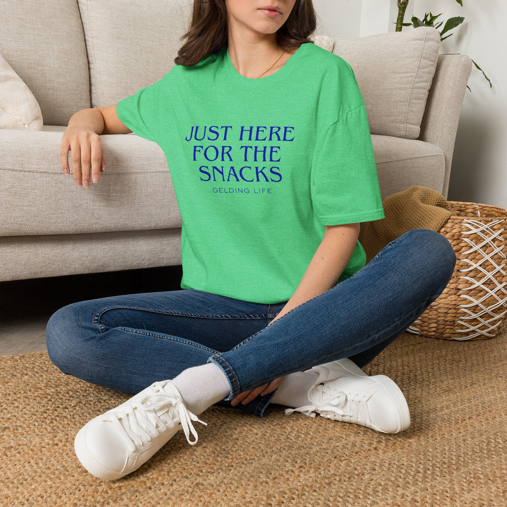 Just Here For The Snacks T-Shirt | Gelding Life Quote Tee