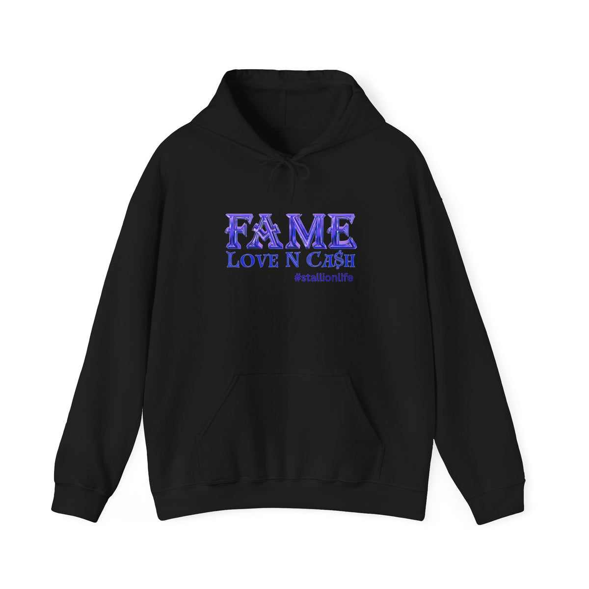 Fame Love N Cash Hoodie — Retro Purple Graphic Pullover