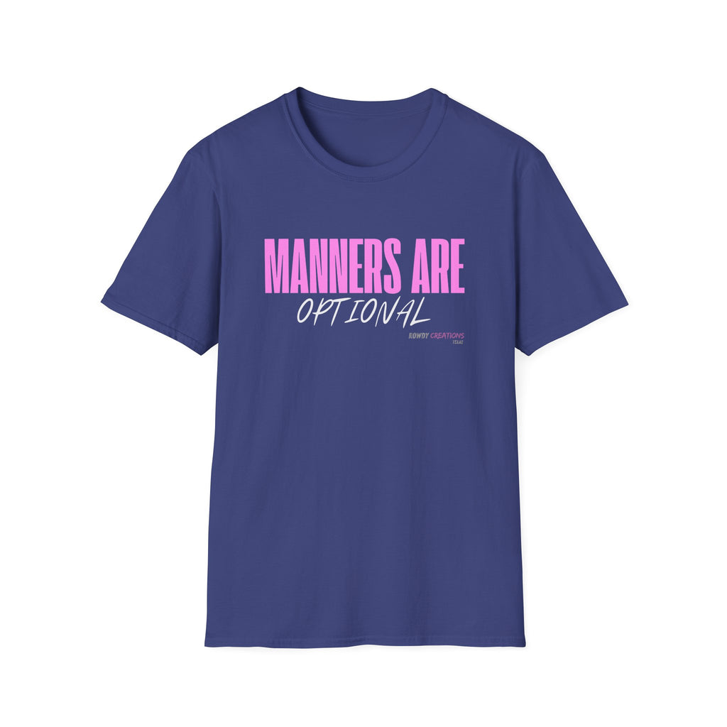 Manners Are Optional Graphic T-Shirt — Funny Slogan Tee