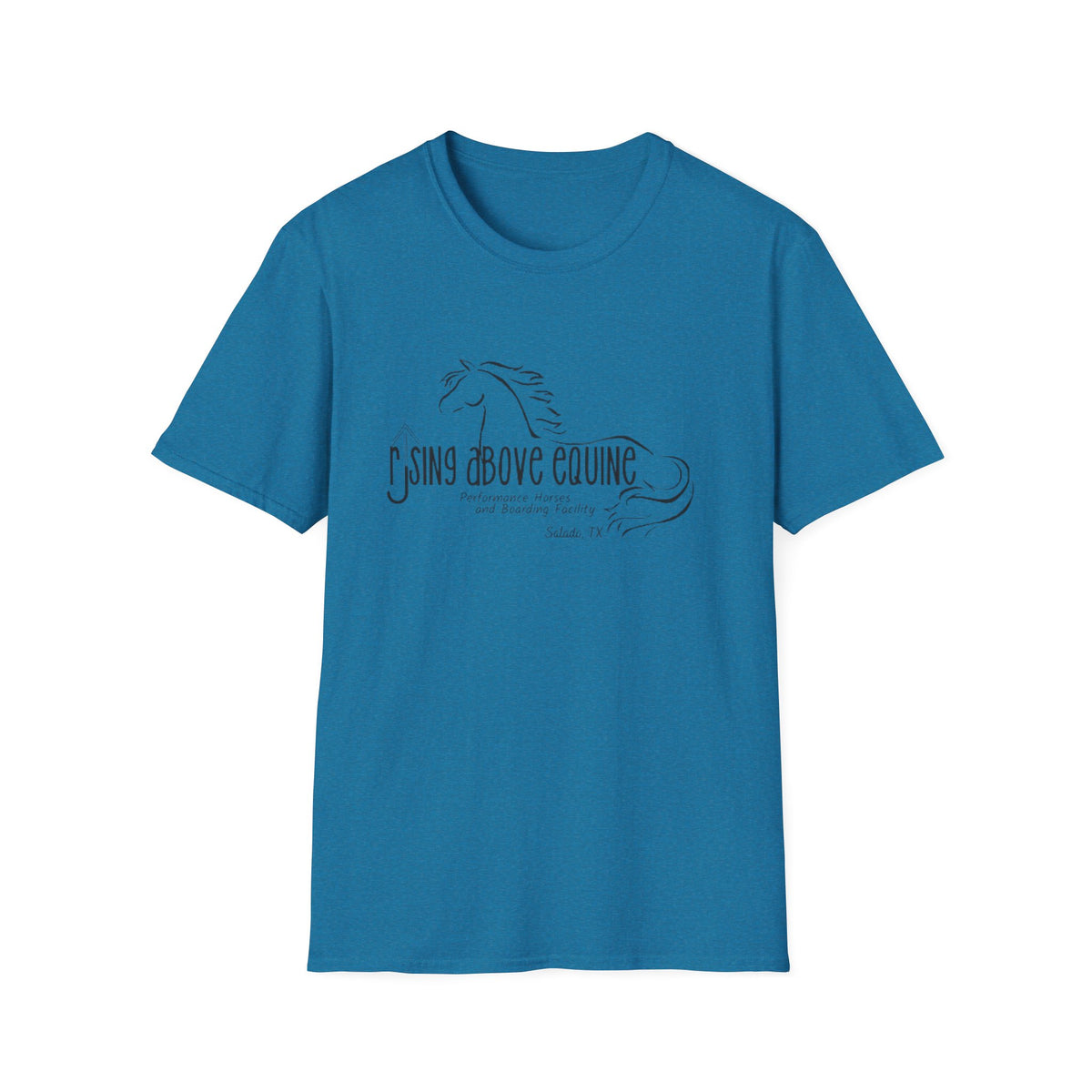 Rising Above Equine Horse Illustration T-Shirt | Equestrian Logo Tee
