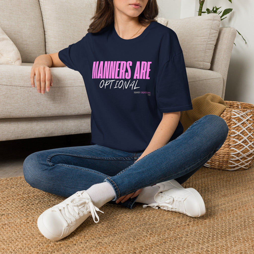 Manners Are Optional Graphic T-Shirt — Funny Slogan Tee