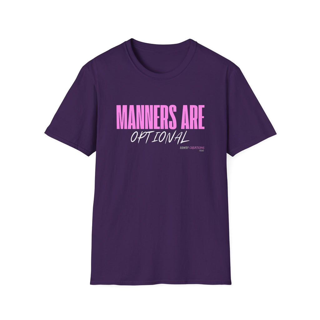 Manners Are Optional Graphic T-Shirt — Funny Slogan Tee