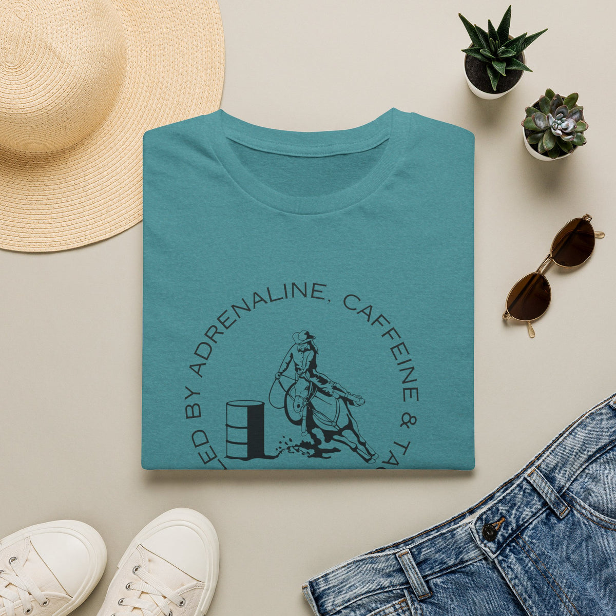 Caffeine & Tacos design T-Shirt | Barrel Racer